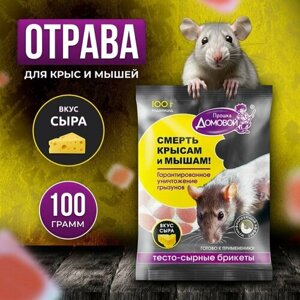 Домовой Тесто-сырные брикеты со вкусом Сыра 100 гр для мышей, крыс и грызунов