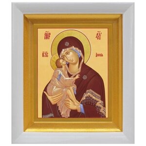 Донская икона Божией Матери, в белом киоте 14,5*16,5 см