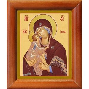 Донская икона Божией Матери, в деревянной рамке 8*9,5 см