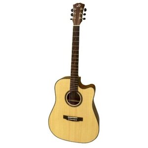 Dowina Rustica DC-DS акустическая гитара дредноут с вырезом, цвет натуральный