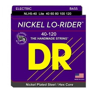DR NLH5-40 NICKEL LO-RIDER струны для 5-струнной бас-гитары никель 40 120