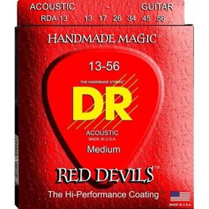 DR RDA-13 RED DEVILS струны для акустической гитары, красные 13 - 56
