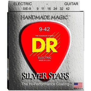 DR SIE-9 SILVER STARS струны для электрогитары посеребрёные 9 - 42