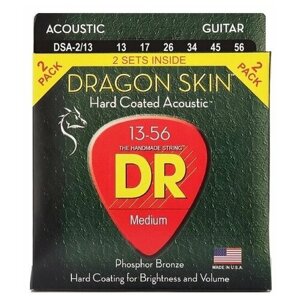 DR Strings DSA-2/13 DRAGON SKIN Струны для акустической гитары, 2 комплекта