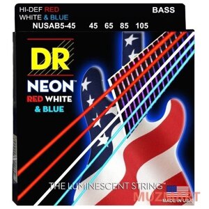 DR Strings NUSAB-45 HIGH-DEF NEON Струны для 4-струнной бас-гитары