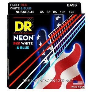 DR Strings NUSAB5-45 HIGH-DEF NEON Струны для 5-струнной бас-гитары