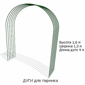 Дуга для парника в ПВХ 4м, д. 10мм 0,4 (в комплекте 6 дуг)