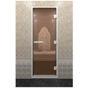 Дверь для бани "Хамам бронза" 1900х700 мм. Правая (петли справа)