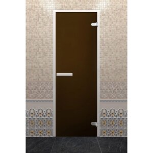 Дверь для турецкой бани DoorWood (Дорвуд) 70x190 Хамам Лайт Бронза левая (Z-образный профиль)