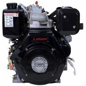 Двигатель дизельный Lifan Diesel 186FD D25 6A (9.2л. с, 418куб. см, вал 25мм, ручной и электрический старт катушка 6А)