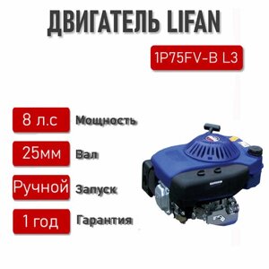 Двигатель LIFAN 8 л. с. 1P75FV-B L3 (вертикальный вал d25 )