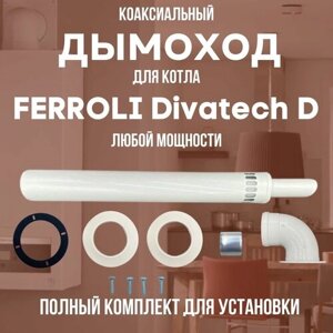 Дымоход для котла FERROLI Divatech D любой мощности, комплект антилед (DYMdivatechD)
