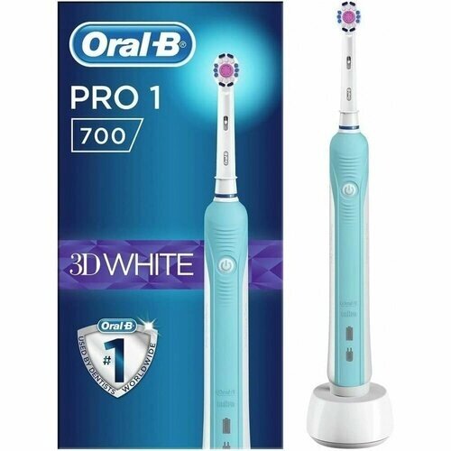Электрическая зубная щетка Oral-B Pro 700 3DWHITE D16.513. U, голубая