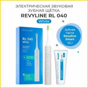 Электрическая звуковая щетка Revyline RL 040 белая + Зубная паста Revyline Smart, 75 г.