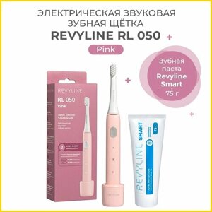 Электрическая звуковая щетка Revyline RL 050 розовая + Зубная паста Revyline Smart, 75 г.