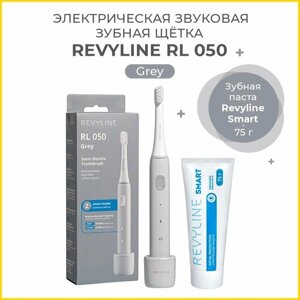 Электрическая звуковая щетка Revyline RL 050 серая + Зубная паста Revyline Smart, 75 г.