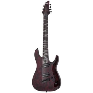 Электрогитара schecter C-7 multiscale silver mountain blood moon