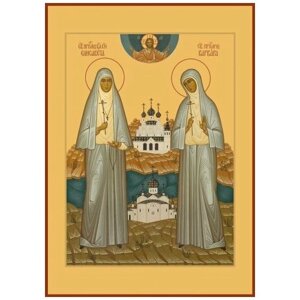 Елисавета преподобномученица, великая княгиня и Варвара инокиня, икона (арт. 00919)