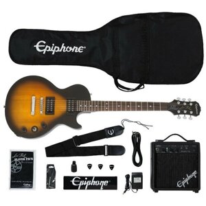 EPIPHONE Les Paul Electric Guitar Player Pack Vintage Sunburst комплект электрогитара, комбо 10 Вт,