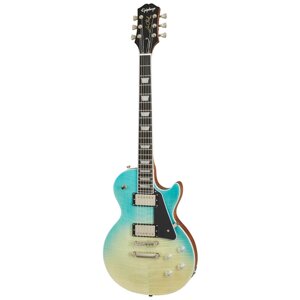 Epiphone Les Paul Modern Figured Caribbean Blue Fade электрогитара, цвет синий