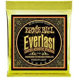 ERNIE BALL 2556 Everlast Coated 80/20 Bronze Medium Light 12-54 Струны для акустической гитары