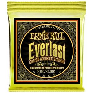 Ernie Ball 2556 струны для акуст. гитары Everlast 80/20 Bronze Medium Light (12-16-24w-32-44-54)