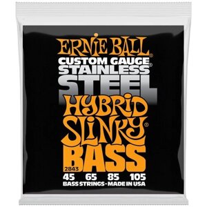 ERNIE BALL 2843 Stainless Steel Slinky Hybrid 45-105 Струны для бас-гитары