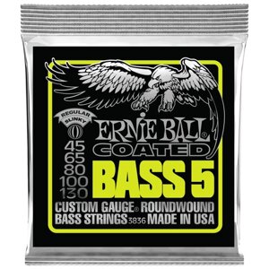 Ernie Ball 3836 струны для 5-струнной бас-гитары Coated Bass Regular Slinky 5 (45-65-80-100-130)