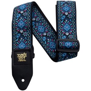 Ernie Ball 4097 Indigo Orchid Jacquard гитарный ремень, полипропилен, кожаные нашивки