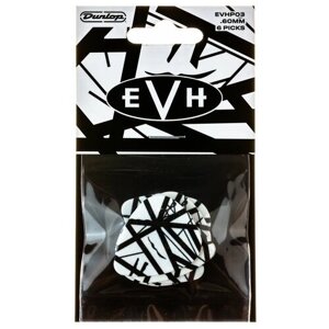 EVHP03 EVH White With Black Stripes Медиаторы 6шт, толщина 0.60мм, Dunlop