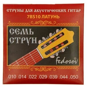 Fedosov Струны для 7-струнной гитары (010 -050, латунная навивка на граненом керне)