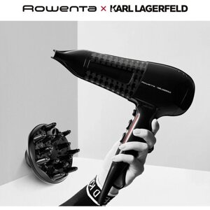 Фен для волос Rowenta Karl Lagerfeld CV591LF0 карл лагерфельд, 2 скорости, ионный генератор, 2100 Вт