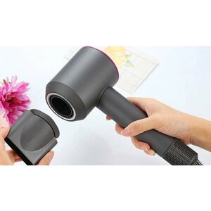 Фен для волос Super Hair Dryer HD15, серый/розовый, премиум-качество