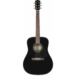 FENDER CD-60 Black акустическая гитара, цвет черный, задняя дека и обечайка - махагони, верхняя дека - ель, накладка грифа - орех