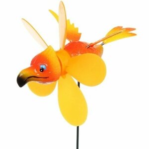 Фигура на спице «Попугай» 12*40см ветрячок для отпугивания птиц