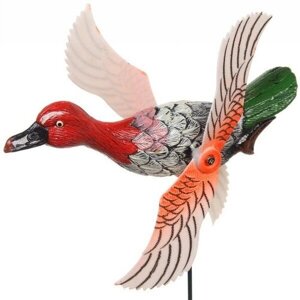 Фигура на спице «Утка» 14*40см с крутящимися крыльями для отпугивания птиц