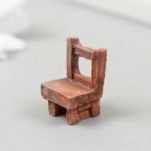 Фигурка для флорариума полистоун "Деревянный стул" 1,8х1,5х2,5 см (4 шт)