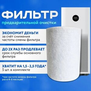 Фильтр для очистителя воздуха Xiaomi mi air purifier PRO предварительной очистки, одноразовый 5 шт. (Префильтр).