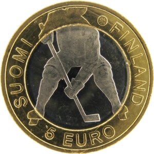 Финляндия 5 евро 2012 г /монета Хоккей /спорт на монете