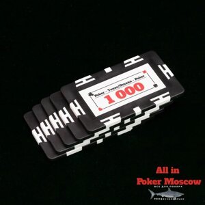 Фишки прямоугольные для покера ( Плаки) номинал 1 000 - 5 штук