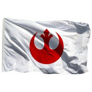Флаг Альянса повстанцев из Звёздных войн на белом фоне, шёлк, 70х105 см - для ручного древка