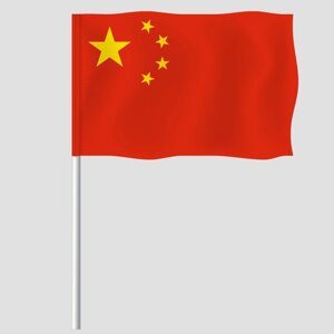 Флаг (флажок) Китая на палочке / 15x22 см. 5 штук