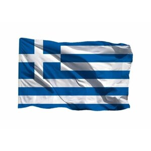 Флаг Греции на шёлке, 90х135 см - для ручного древка