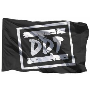 Флаг группы ДДТ чёрный на шёлке, 90х135 см - для ручного древка