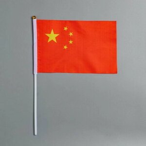 Флаг Китая 21 x 14 см, полиэфирный шёлк, 10 шт.