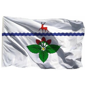 Флаг Кстово на шёлке, 90х135 см - для ручного древка