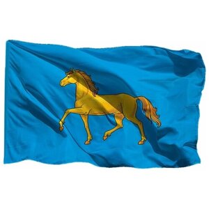 Флаг Минусинска на шёлке, 90х135 см - для ручного древка