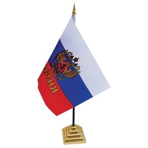 Флаг настольный "Россия" ArtSpace с гербом, пластик. подставка