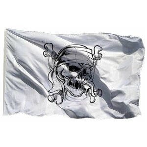 Флаг пиратский Роджера на шёлке, 90х135 см для ручного древка