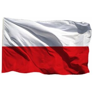 Флаг Польши на шёлке, 90х135 см - для ручного древка